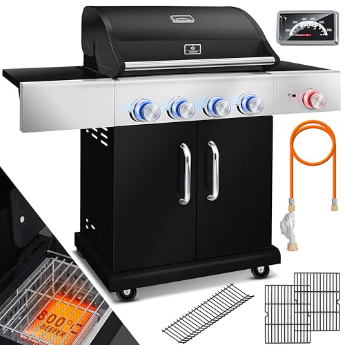 KESSER BBQ Gasgrill 800°C Infrarot, 4+1 Brenner, XXL Grilltrolley
