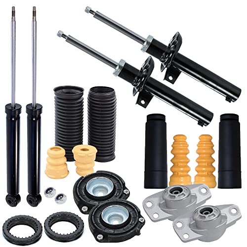 BESTPRICE 4x Gasdruck Stoßdämpfer Vorne und Hinten Federbein inkl. Domlager & Staubschutzsatz, Kompatibel mit VW GOLF PLUS V (5M1, 521), GOLF 5 (1K1), GOLF 6 (5K1), SCIROCCO 3 (137, 138)