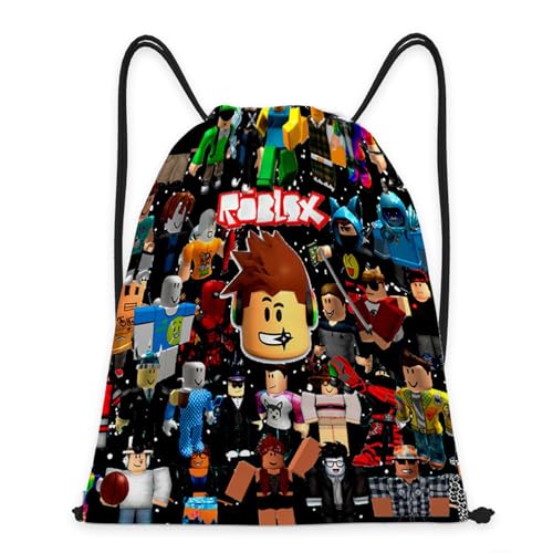 PYTRARTY Rob-Lox Sporttasche Klein,Rob-Lox Turnbeutel,R-oblox Sportbeutel mit Kordelzug,R-oblox Turnbeutel,Sportrucksack,Fitnessraum, Strand, Sport, Schwimmen