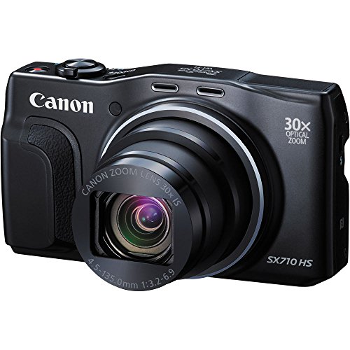 Canon PowerShot SX710 HS Digitalkamera (20,3 MPCMOS, 30-Fach Opt. Zoom, 60-Fach ZoomPlus, 7,5cm (3 Zoll) Display, Opt. Bildstabilisator, Full HD Movie 60p, WLAN, NFC) schwarz