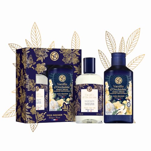 Yves Rocher Vanille d'Orchidée - LIMITED EDITION - Geschenkset für Frauen - Weihnachten -Duschgel 200ml & Eau de Toilette 100ml