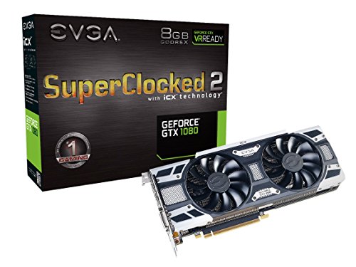 EVGA GeForce GTX 1080 Founders Edition, 8 GB GDDR5X, LED, DX12 OSD Support (PXOC) Grafikkarte 08G-P4-6180-KR (Zertifiziert generalüberholt) Real Boost Clock: 1847 MHz