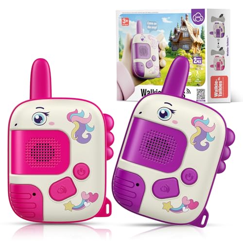 Wootoyz Einhorn Geschenk für Mädchen, Walkie Talkie Kinder Weihnachten Geschenke Mädchen 3 4 5 6 7 8 Jahre Spielzeug ab 3-8 Jahre Mädchen Einhorn Spiel Walki Talki Spiele 3-8 Jahre Mädchen