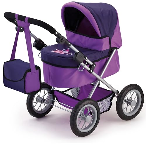 Bayer Design 13012AA Puppenwagen Trendy, höhenverstellbar, zusammenklappbar, mit Tasche, Motiv: Fee, lila, 67 x 41 x 67 cm