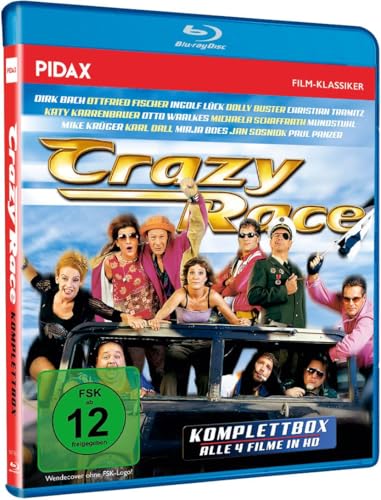 Crazy Race – Komplettbox - Die komplette 4-teilige Deutsche Kult Komödie Spielfilm-Reihe in HD mit Starbesetzung