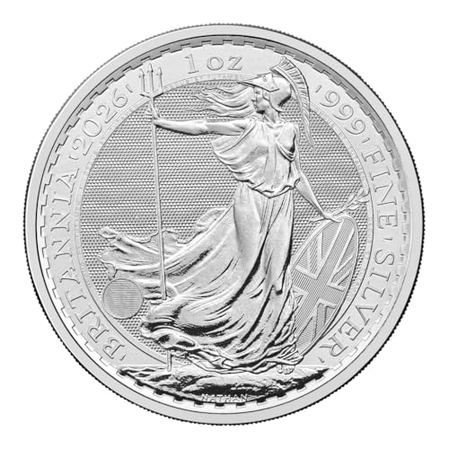 Generisch Britannia 1 Unze Silbermünze 2026, 999.9 Feinsilber 31,1g in Münzkapsel