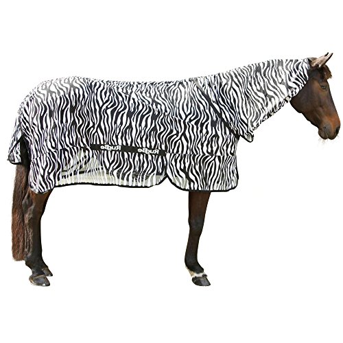 KERBL RugBe Zebra Fliegendecke Ekzemerdecke Pferdedecke mit Halsteil 145cm