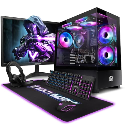 Vibox I-96 Gaming PC Set Komplett • Monitor 22 Zoll • AMD Ryzen 3 3200G 4-Kern • Radeon Vega 8 • 8GB RAM • 480GB SSD • Linux OS • WLAN 6 + Bluetooth 5.4