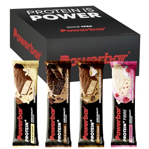 Powerbar - Protein Plus - Low Sugar Multiflavour Box - 16x35g - Eiweissriegel mit Ballaststoffen, Die Verpackung kann variieren.