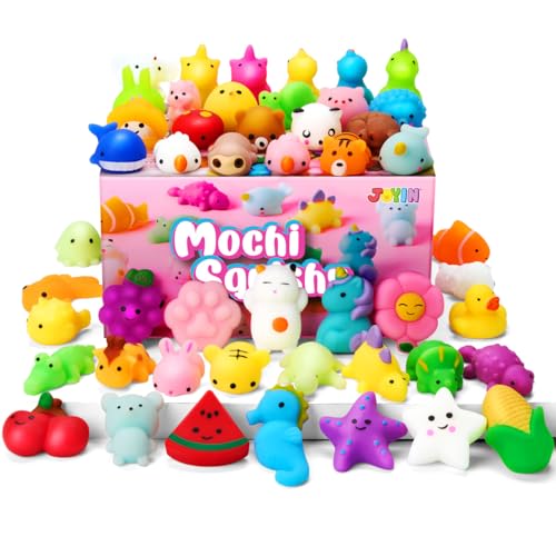 JOYIN Mochi Squishy Toys Set, Random 25 Pack Mini Mochi Squishy Mitgebsel Kindergeburtstag für Kinder, Kawaii Squishies Stress Relief Spielzeug, Kleine geschenke für Kinder, Party Geschenke Dekoration