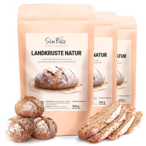 SlimBack Lower Carb Brot-Backmischung, Keto, vegan & glutenfrei, 3er Pack