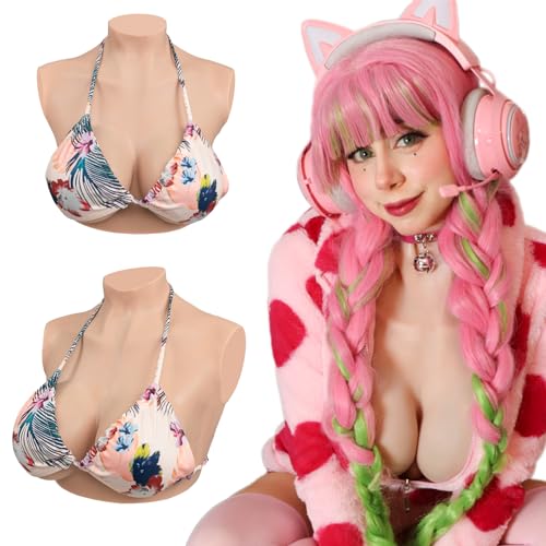 KUMIHO Silikon Brüste Crossdresser Brüste Realistisch Künstliche Brüste für Crossdresser Mastektomie Cotton Filler D Cup Elfenbein