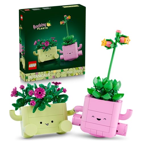 LEGO Botanicals Schaukelnde Pflanzen - Set mit Kunstblumen - mit 2 Kunstpflanzen & 2 pastellfarbenen Blumentöpfen für Schlafzimmer Deko - DIY Geschenkidee für Mädchen ab 9 Jahren & Erwachsene - 11506