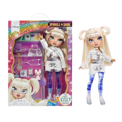 Rainbow High Sparkle & Shine Doll - Whitney - 28 cm Modepuppe mit Weißem Haar und Magischen Zauberblasen in den Beinen, Farbe, zum Stylen und Spielen, Sammlerstück, Für Kinder von 4 bis 12 Jahren