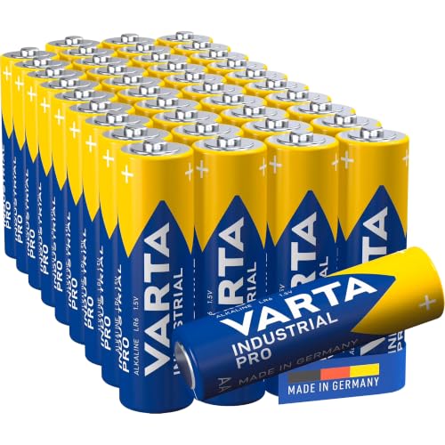 VARTA Batterien AA, 40 Stück, Industrial Pro, Alkaline Batterie, 1,5V, Vorratspack, Made in Germany [Exklusiv bei Amazon]