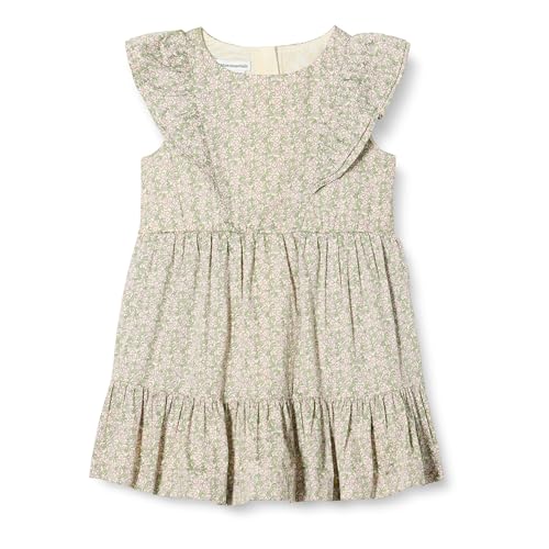 Amazon Essentials Mädchen Webkleid mit Rüschen, Elfenbein Posey Floral, 11-12 Jahre