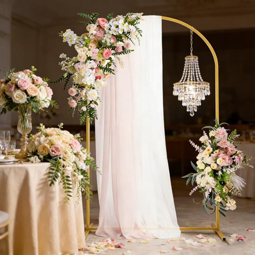 Metall 2,0 m Hochzeitsbogen Hintergrund Ständer Gold Traubogen Hochzeit Hochzeitsbogen Gestell für Geburtstagsfeier Hochzeit Zeremonie Brautdusche Jahrestag Feier Studio Hintergrund Dekoration