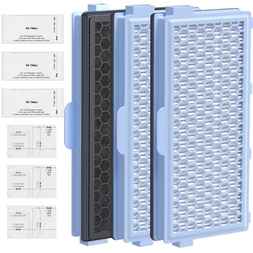 3 Filter für Miele Staubsauger [Compact C1 & C2, Complete C2 & C3, S8340] 3 Motorschutzfilter und 3 Abluftfilter Ersatzfilter Kompatibel mit Miele Staubsaugern S4000, S5000, S6000 & S8000 Series