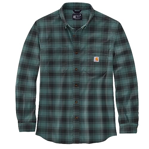 Carhartt Herren Langarmhemd Flannel L,S Plaid Shirt, Farbe:sea Pine, Größe:XL