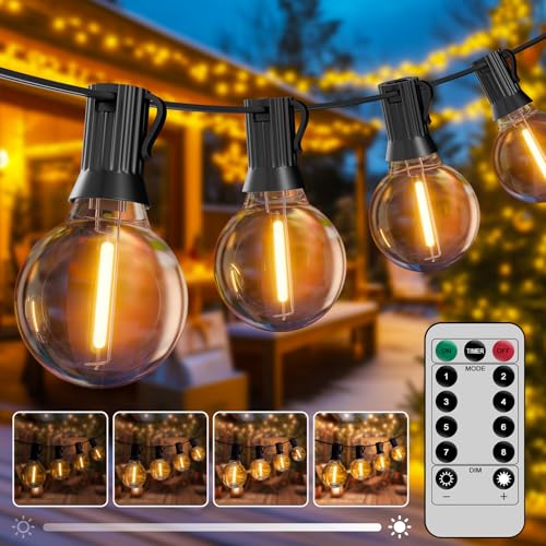 Hoteril LED Lichterkette Außen Outdoor Strom - 30M, 8 Leuchtmodi