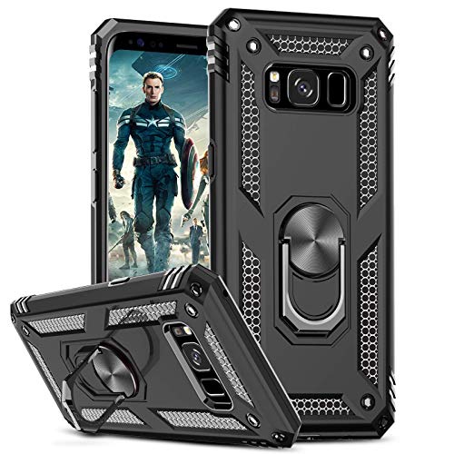 LeYi Hülle für Samsung Galaxy S8 Plus Handyhülle,360 Grad Drehbar Ringhalter Cover TPU Bumper Schutzhülle für Case Samsung Galaxy S8 Plus/Galaxy S8+ Handy Hüllen Schwarz