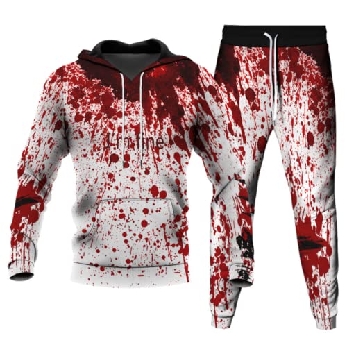 ATZTD Halloween-Jogginganzug für Herren mit Hose und Kapuzenpullover, Trainingsanzug, unisex, Halloween2, Größe L