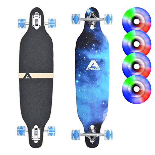 Apollo Longboard BlueSky, Komplettboard, Twin-Tip Drop-Through Freeride Cruiser Board