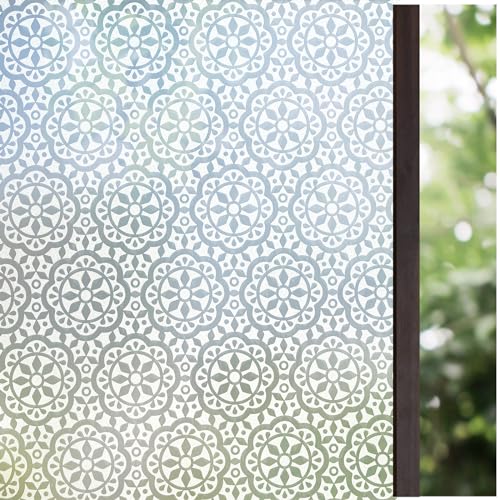Lifetree Fensterfolie Blickdicht Sichtschutzfolie Fenster Blumen44.5x200cm
