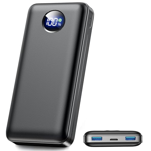 Powerbank 26800mAh, 22.5W Schnellladefunktion Externer Akku mit 3 Ausgänge (USB-C 20W PD 3.0 & QC 3.0 USB-A), Flugzeugzulassung Kompaktes Ladegerät für iPhone 17 16 15, Samsung, iPad,Ebenholzschwarz