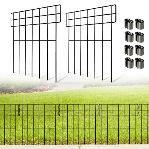 Thealyn Tierbarriere-Zaun Metall Dekorativer Gartenzaun (10 Paneele / 3,3 M),Dekoration Gitterzaun für Garten,Patio-Grenze Tierzaun für Hunde Kaninchen im Freien Patio
