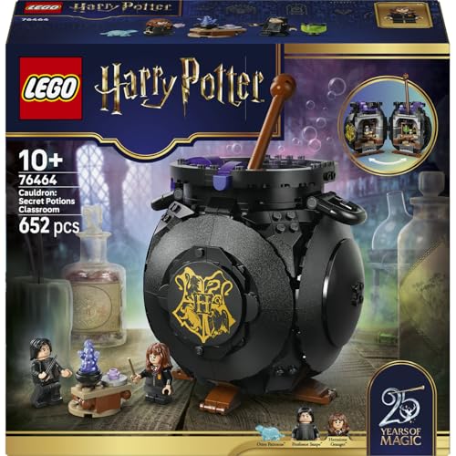 LEGO Harry Potter Kessel: Geheimes Klassenzimmer für Zaubertränke 76464 | Spielzeug ab 10 Jahren für Mädchen, DIY Set für Schreibtisch oder Schlafzimmer, mit Patronus und Hermine, Geschenk, 652 Teile