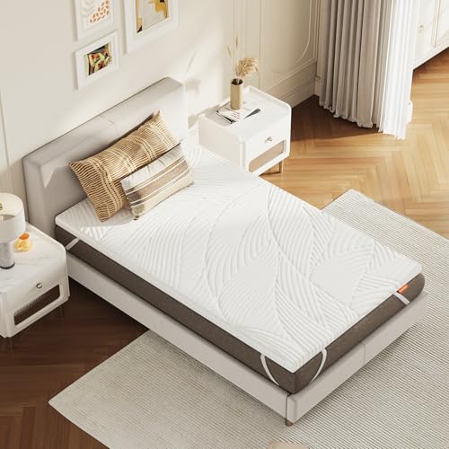 Sweetnight Topper 80x190cm,Matratzen Topper Viscoelastische Matratzenauflage Gelschaum Matratzentopper 80x190,Gel Memory Foam Topper,mit Abnehmbarem und Waschbarem Bezug,5cm Höhe,Weiß,H2