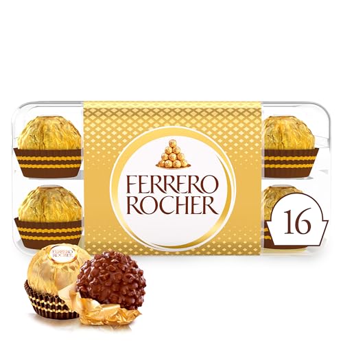 Ferrero Rocher – knusprig-cremige Nuss-Pralinen-Spezialität – Pralinen zum Muttertag – als Muttertagsgeschenk, Vatertagsgeschenk – 1 Packung mit 16 Einzelpralinen