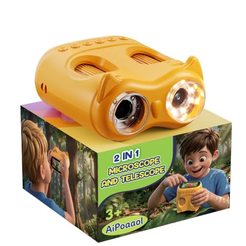 1000X Digital Mikroskop für Kinder Pocket: 2-in-1 Lupe und Teleskop - Geschenk für Jungen Mädchen ab 3-8 8-12 Jahren - Experimente Set Tragbares Spielzeug Outdoor Garten - STEM Geburtstag USB-C