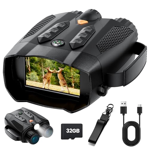 Nachtsichtgerät Jagd Militär 4K: Fernglas Nachtsichtgeräte für Camping - Infrarot Kamera 10X Digitalzoom - Elektronische Geschenke für Ehemänner/Väter/Männer - Wiederaufladbare Fernglas mit Nachtsicht