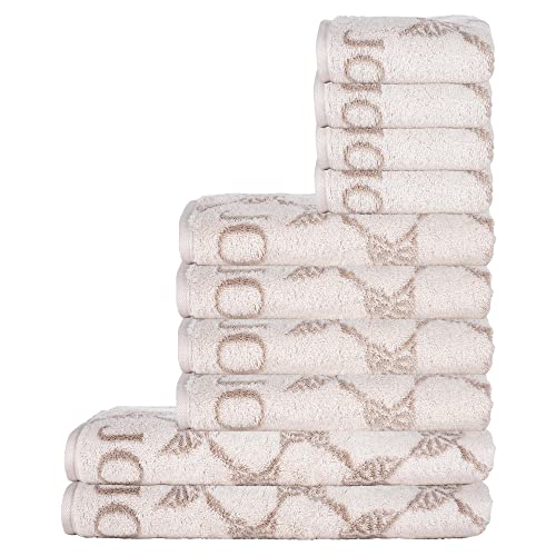 Joop! Handtuch Set, 10-TLG - Cornflower, 2X Duschtuch, 4X Handtuch, 4X Gästetuch Creme Set