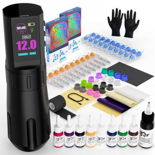 KVM Aluminiumlegierung Großes IPS-Bildschirm-Tattoo-Set, kabellos