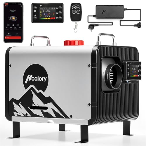 HCALORY 8 kW Diesel‑Luftheizung, 12V/24V DC & 220‑240V AC mit APP & Adapter
