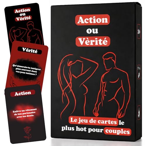 DULION Action ou Vérité Hot - Jeu de Cartes Sexy Pour Couple Adulte 18+ | Jeux Érotiques Coquins Pour Moments Intimes | Idée Cadeau Saint-Valentin Original Pour Homme et Femme | Truth Or Dare