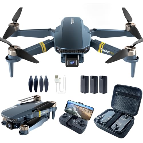 Drohne mit 4K HD-Kamera für Anfänger, Klappbar 3 Batterien 84+ Min. Flug, Reichweite 800m, Motor ohne Balais F89-DE-260129-4
