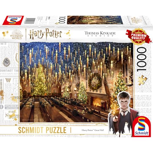 Schmidt Spiele 58578 Thomas Kinkade, Wizarding World, Harry Potter, Great Hall, 1000 Teile Puzzle