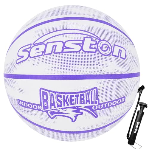 Senston Basketball Größe 7, Basketbälle mit Pumpe, Jüngerer Stil für Erwachsene, Jugendliche