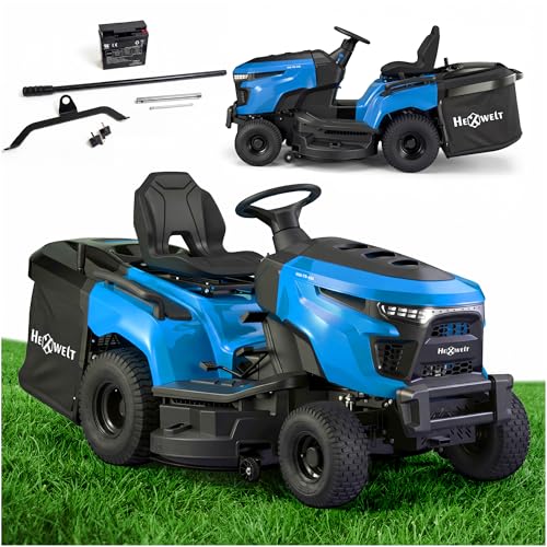 Rasentraktor Aufsitzmäher Benzin 452cc Loncin 12,4 PS, 97 cm Schnittbreite, 250L Fangkorb, Hydrostat, LED, Elektrostart, HW-TR-452