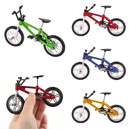 Reastar 4 Stück Finger Fahrrad Mini Fahrrad Spielzeug Legierung Finger Mountainbike Modell Ornamente BMX Fahrrad Kugel Modell Bike Gadgets