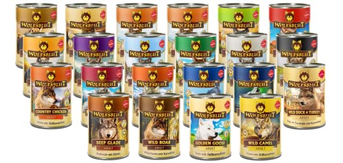 Wolfsblut Adult 10 x 395g Mix Hundefutter | auch als 20x, 30x oder 40x 395g mit vielen verschiedenen Sorten | Ohne Zucker, Soja, Geschmacksverstärkern & künstlichen Zusätzen