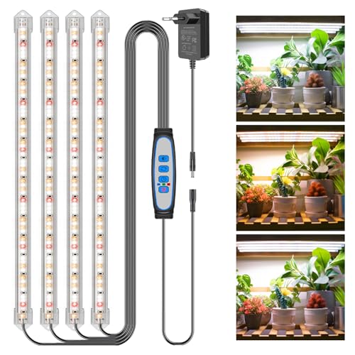 Kullsinss Pflanzenlampe LED Vollspektrum, 36W 240 LEDs Grow Light Pflanzenlicht für Zimmerpflanzen, 3000k/6000k/660nm Vollspektrum Pflanzenlampe mit 6/12/16H Timer, Wachstumslampe für Pflanzen