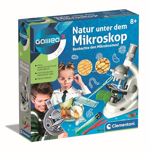 Clementoni Galileo Lab – Natur unter dem Mikroskop, Mikroskop für Kinder, Biologie-Labor für Schulkinder, Spielzeug für Kinder ab 8 Jahren von Clementoni 69804