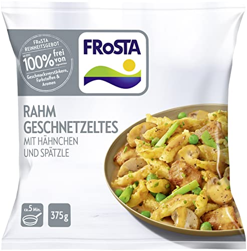FRoSTA Rahm Geschnetzeltes, Hähnchengeschnetzeltes für Pfanne & Mikrowelle, 375g (Tiefgefroren)