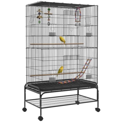 PawHut Vogelkäfig Groß Vogelvoliere mit Sitzstangen 97 x 58 x 160 cm