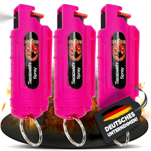 Wilhelm Pfefferspray 16 ml inkl. Schlüsselanhänger CS Gas pink – 3 Stück
